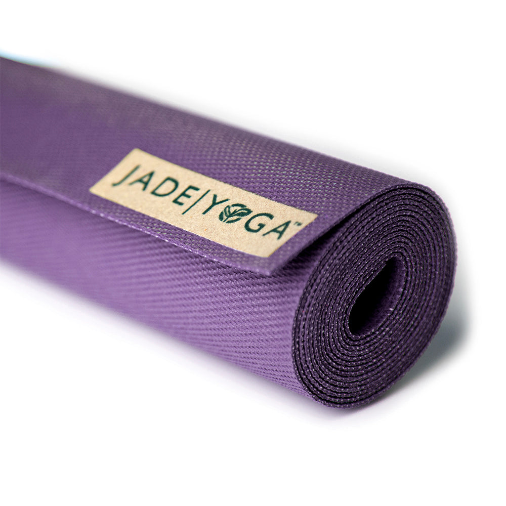 Jade Yoga Voyager Mat - Purple & Iron Flask Wide Mouth Bottle with Spout Lid, Fire, 40oz/1200ml Bundle