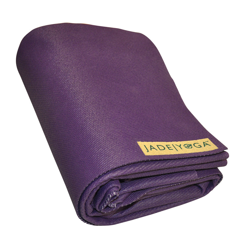 Jade Yoga Voyager Mat - Purple & Iron Flask Wide Mouth Bottle with Spout Lid, Fire, 40oz/1200ml Bundle