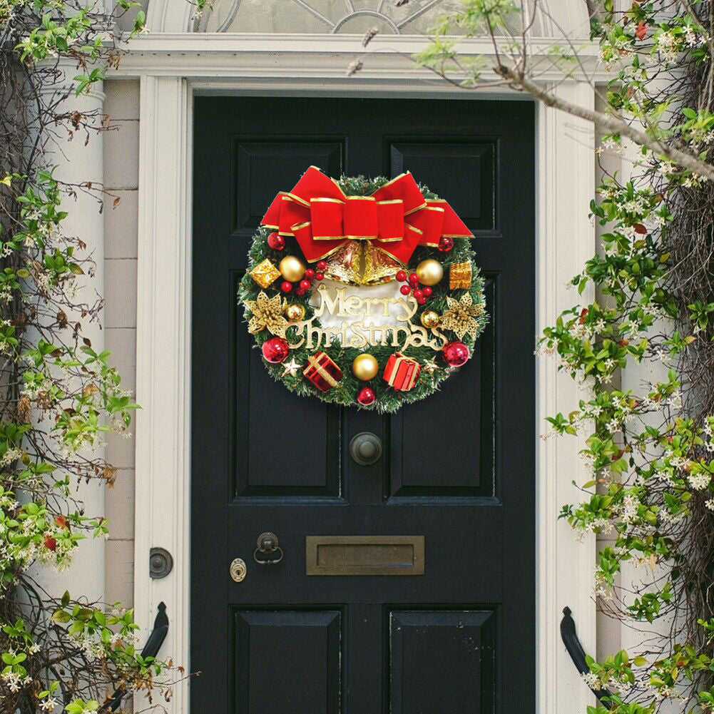 Christmas Wreath Door Garland Decoration Front Door Hanging Flowers Tree D��cor(J1-2)