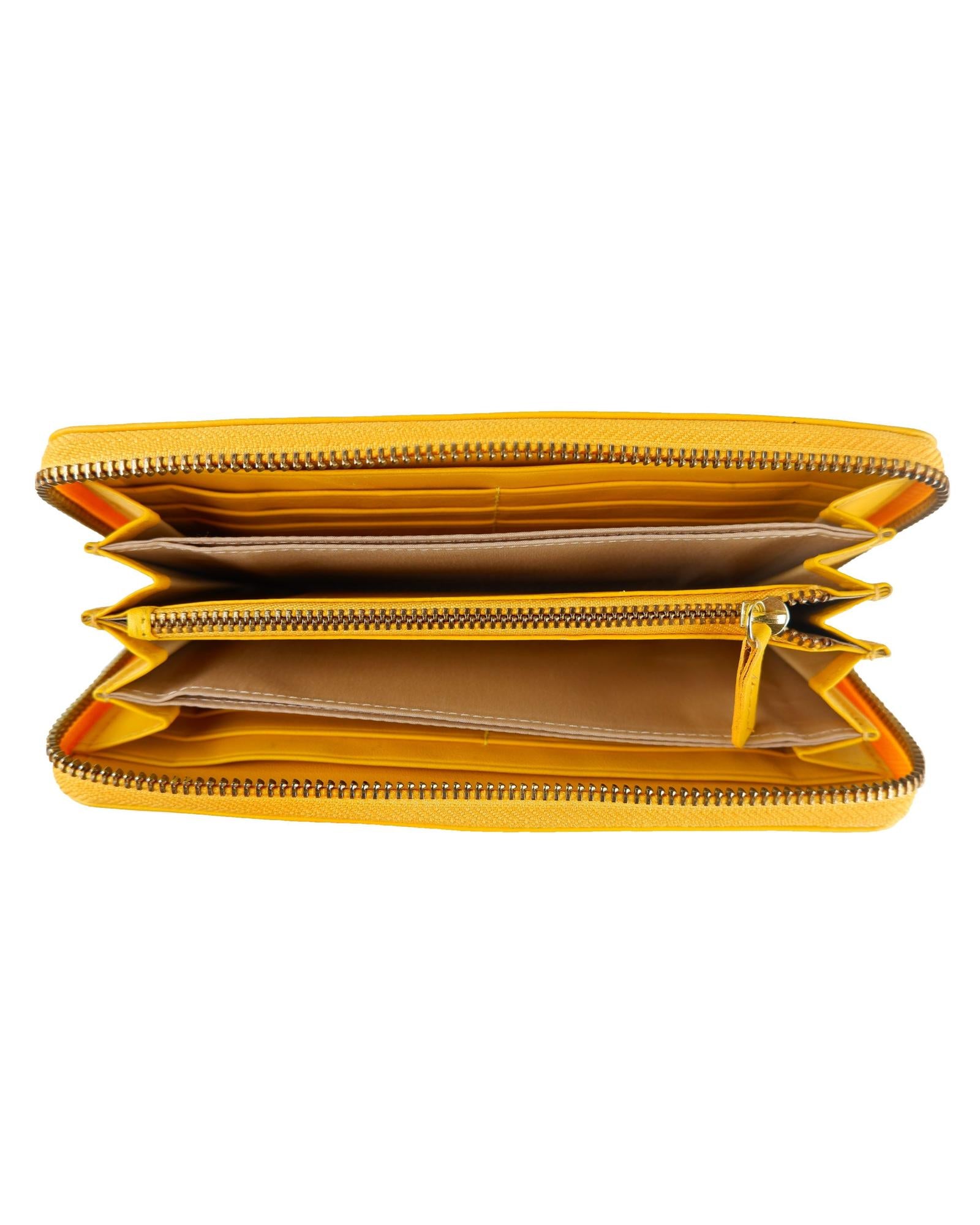 Cavalli Class Yellow Zipped Purse One Size Women