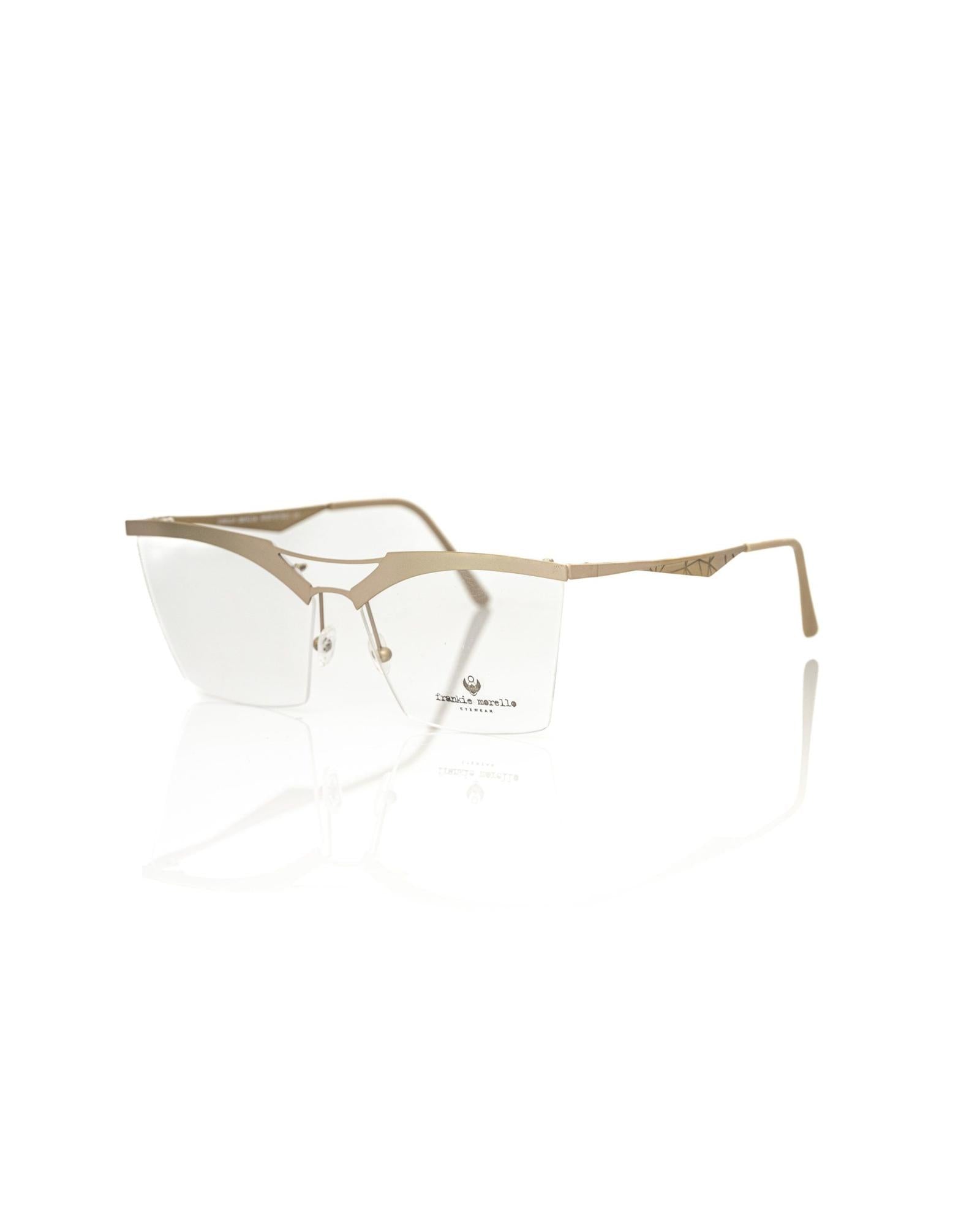 Brown Glitter Metal Clubmaster Eyeglasses One Size Women