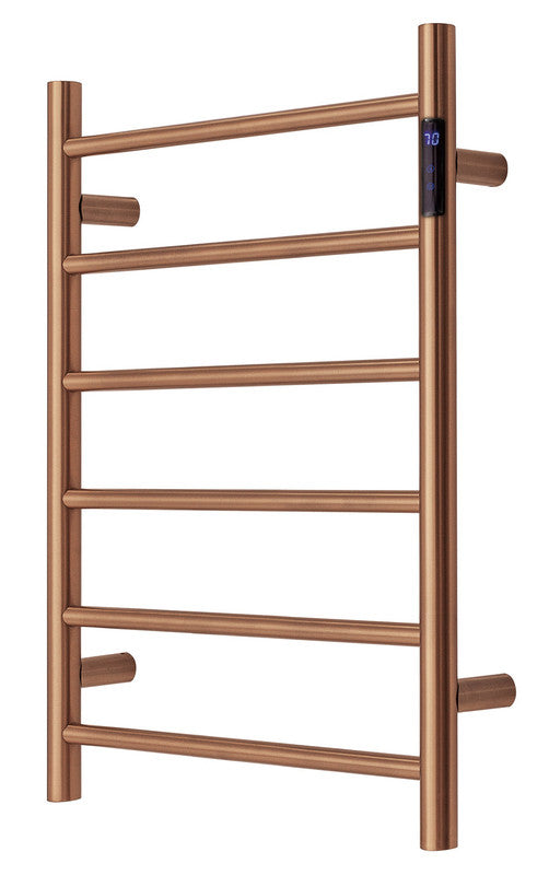 2023 Brushed Rose Gold Copper stainless steel Heated Towel Rail rack Round AU 650*450mm Timer