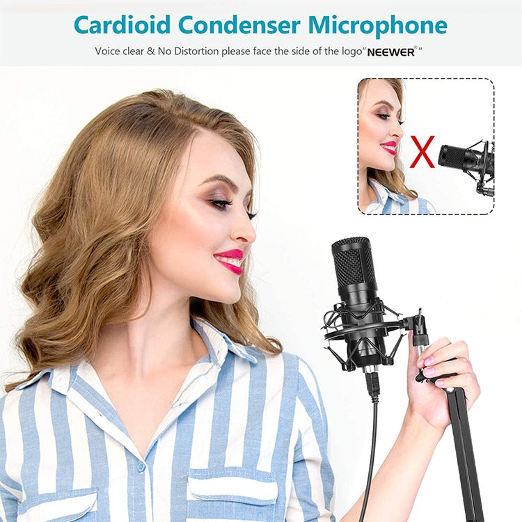 Hridz JX-800 Professional USB Microphone Kit 192kHz/24-Bit Condenser Mic
