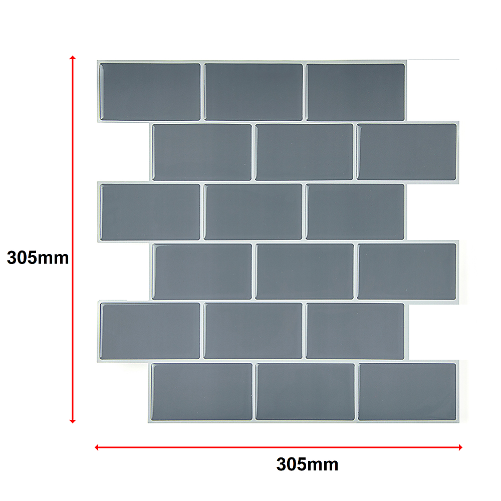 Tiles 3D Peel and Stick Wall Tile Dark Grey 10 Sheets