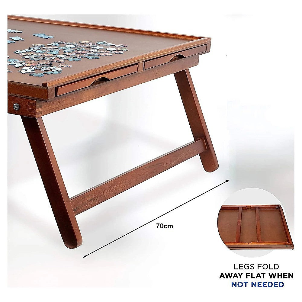 1500 Piece Puzzle Board, 70cm x 90cm Wooden Jigsaw Puzzle Table with Legs
