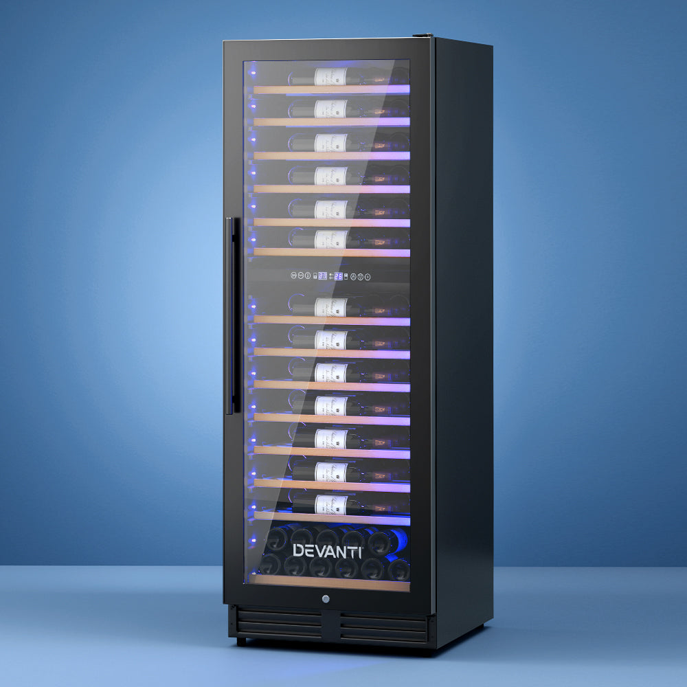 Devanti Wine Cooler Fridge Compressor Cellar Chiller Commercial Home 128 Bottles