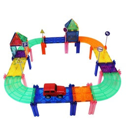 Magnescape Magnetic Tiles Marble Run 106pcs with Clear Tubes